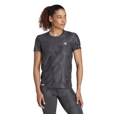Women Ultimate Adidas All-Over Print T-Shirt, Black, A701_ONE, large image number 14
