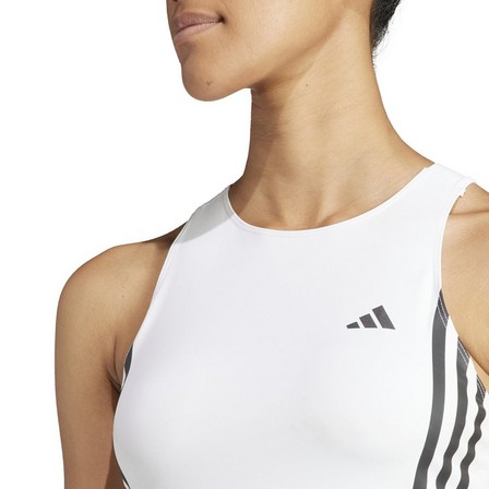Women Own The Run 3-Stripes Tank Top, White, A701_ONE, large image number 5