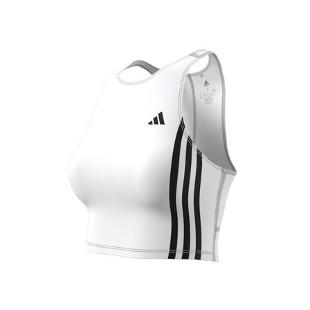 Women Own The Run 3-Stripes Tank Top, White, A701_ONE, large image number 8