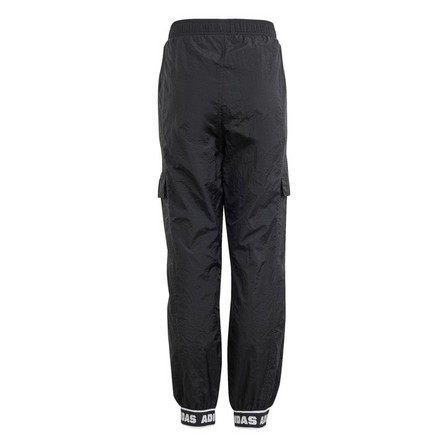 Unisex Kids Dance Woven Cargo Tracksuit Bottoms, Black, A701_ONE, large image number 2