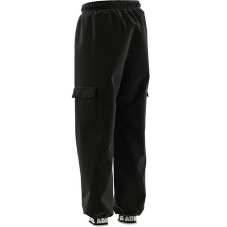 Unisex Kids Dance Woven Cargo Tracksuit Bottoms, Black, A701_ONE, large image number 11