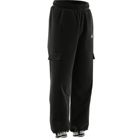 Unisex Kids Dance Woven Cargo Tracksuit Bottoms, Black, A701_ONE, large image number 12