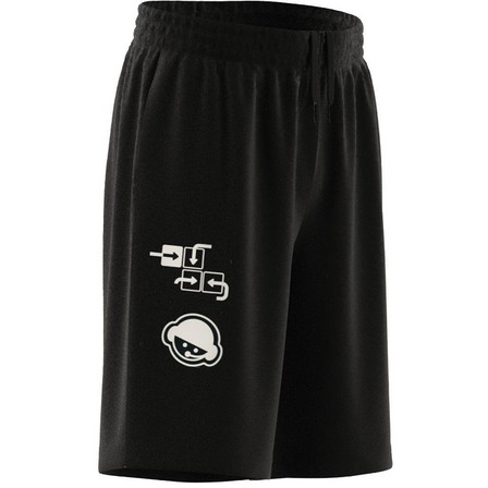Kids Unisex Brand Love Mesh Shorts Kids, Black, A701_ONE, large image number 6