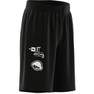 Kids Unisex Brand Love Mesh Shorts Kids, Black, A701_ONE, thumbnail image number 6