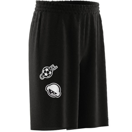Kids Unisex Brand Love Mesh Shorts Kids, Black, A701_ONE, large image number 7