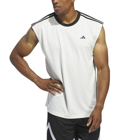 Men Basketball All-World Tank Top, White, A701_ONE, large image number 2