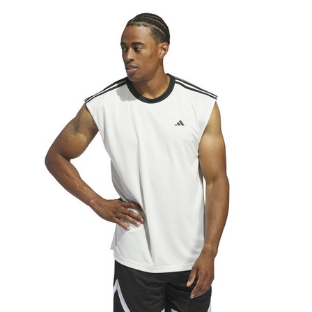 Men Basketball All-World Tank Top, White, A701_ONE, large image number 6