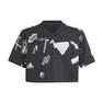 Kids Girls Brand Love Crop T-Shirt, Black, A701_ONE, thumbnail image number 0