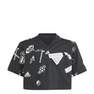 Kids Girls Brand Love Crop T-Shirt, Black, A701_ONE, thumbnail image number 1