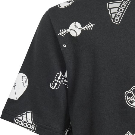 Kids Girls Brand Love Crop T-Shirt, Black, A701_ONE, large image number 3