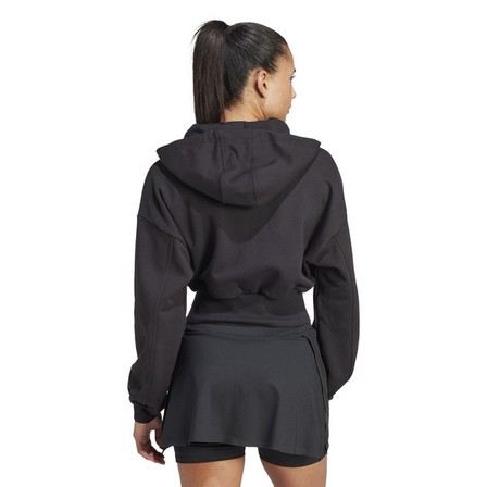 Women By Stella Mccartney Sportswear Cropped Hoodie, Black, A701_ONE, large image number 2