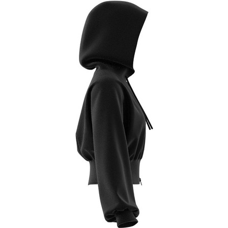 Women By Stella Mccartney Sportswear Cropped Hoodie, Black, A701_ONE, large image number 6