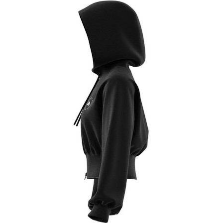 Women By Stella Mccartney Sportswear Cropped Hoodie, Black, A701_ONE, large image number 8