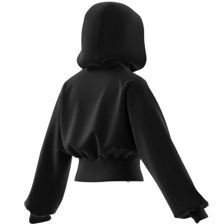 Women By Stella Mccartney Sportswear Cropped Hoodie, Black, A701_ONE, large image number 9
