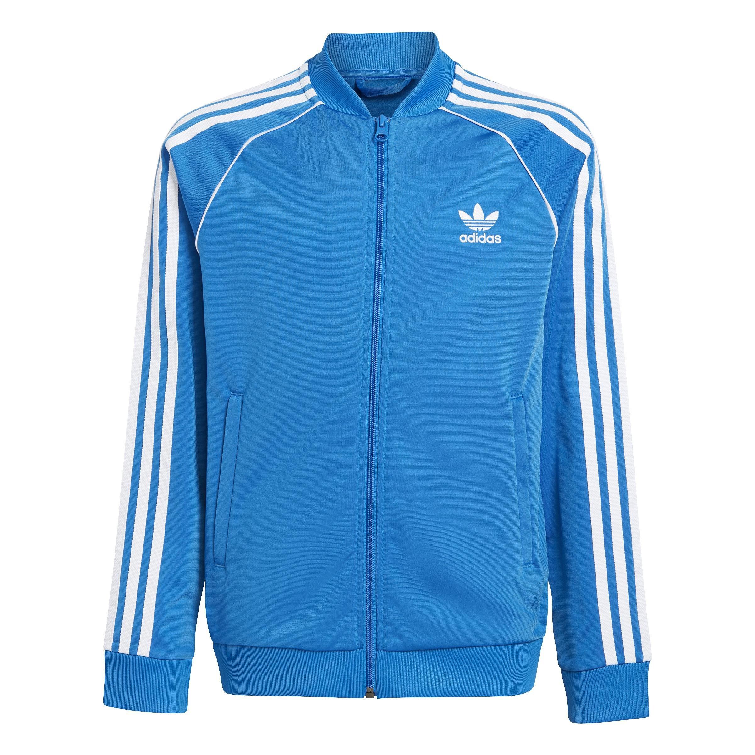 Adidas superstar hot sale track top blue