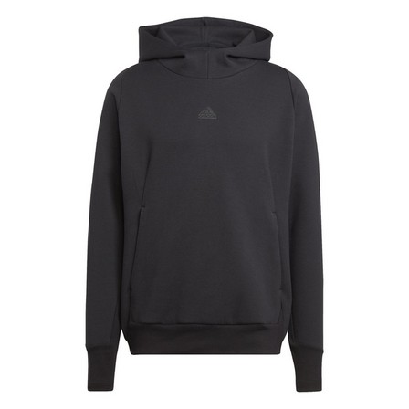 Men New Adidas Z.N.E. Premium Hoodie, Black, A701_ONE, large image number 1