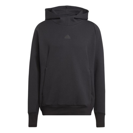 Men New Adidas Z.N.E. Premium Hoodie, Black, A701_ONE, large image number 2