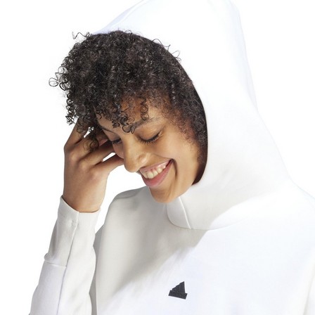 Female Adidas Z.N.E. Overhead Hoodie, White, A701_ONE, large image number 1
