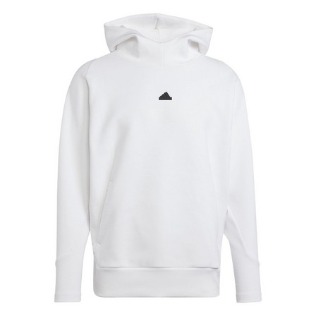 Female Adidas Z.N.E. Overhead Hoodie, White, A701_ONE, large image number 4