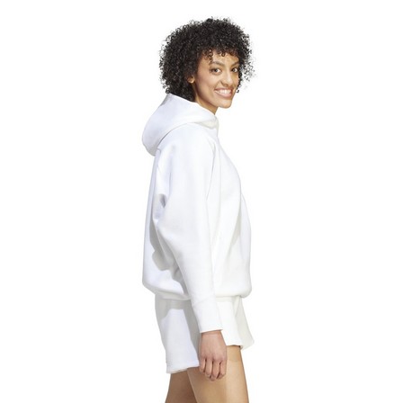 Female Adidas Z.N.E. Overhead Hoodie, White, A701_ONE, large image number 5
