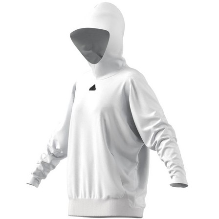 Female Adidas Z.N.E. Overhead Hoodie, White, A701_ONE, large image number 9