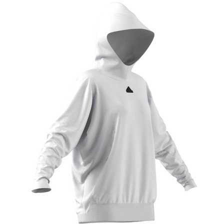 Female Adidas Z.N.E. Overhead Hoodie, White, A701_ONE, large image number 11