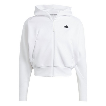Female Adidas Z.N.E. Full-Zip Hoodie, White, A701_ONE, large image number 3