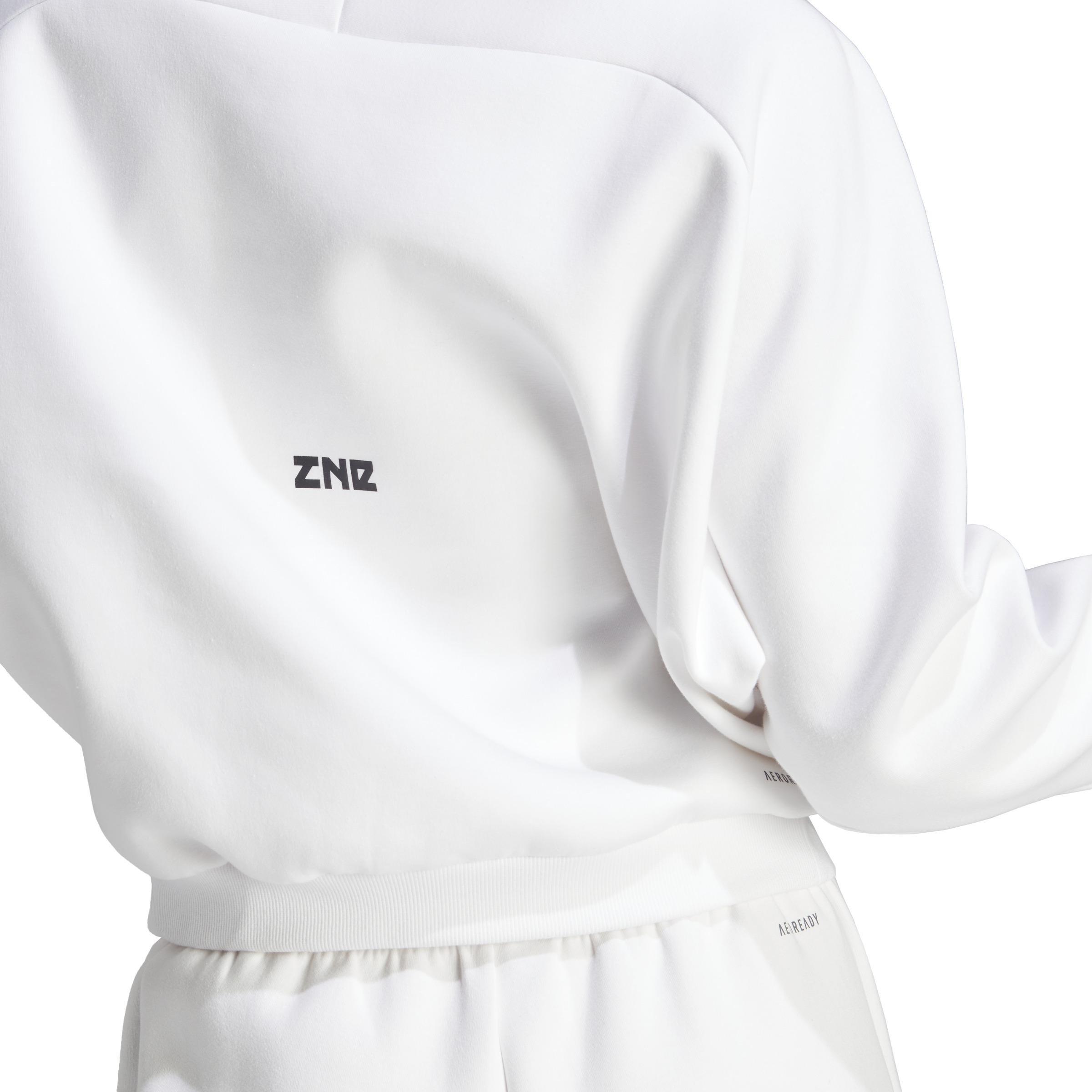 Female Adidas Z.N.E. Full-Zip Hoodie, White, A701_ONE, large image number 8