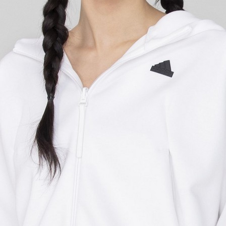 Female Adidas Z.N.E. Full-Zip Hoodie, White, A701_ONE, large image number 10