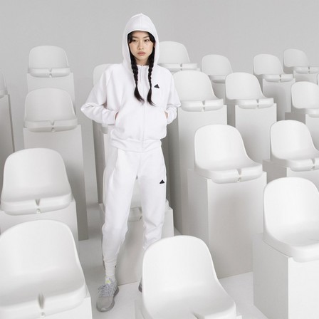 Female Adidas Z.N.E. Full-Zip Hoodie, White, A701_ONE, large image number 13