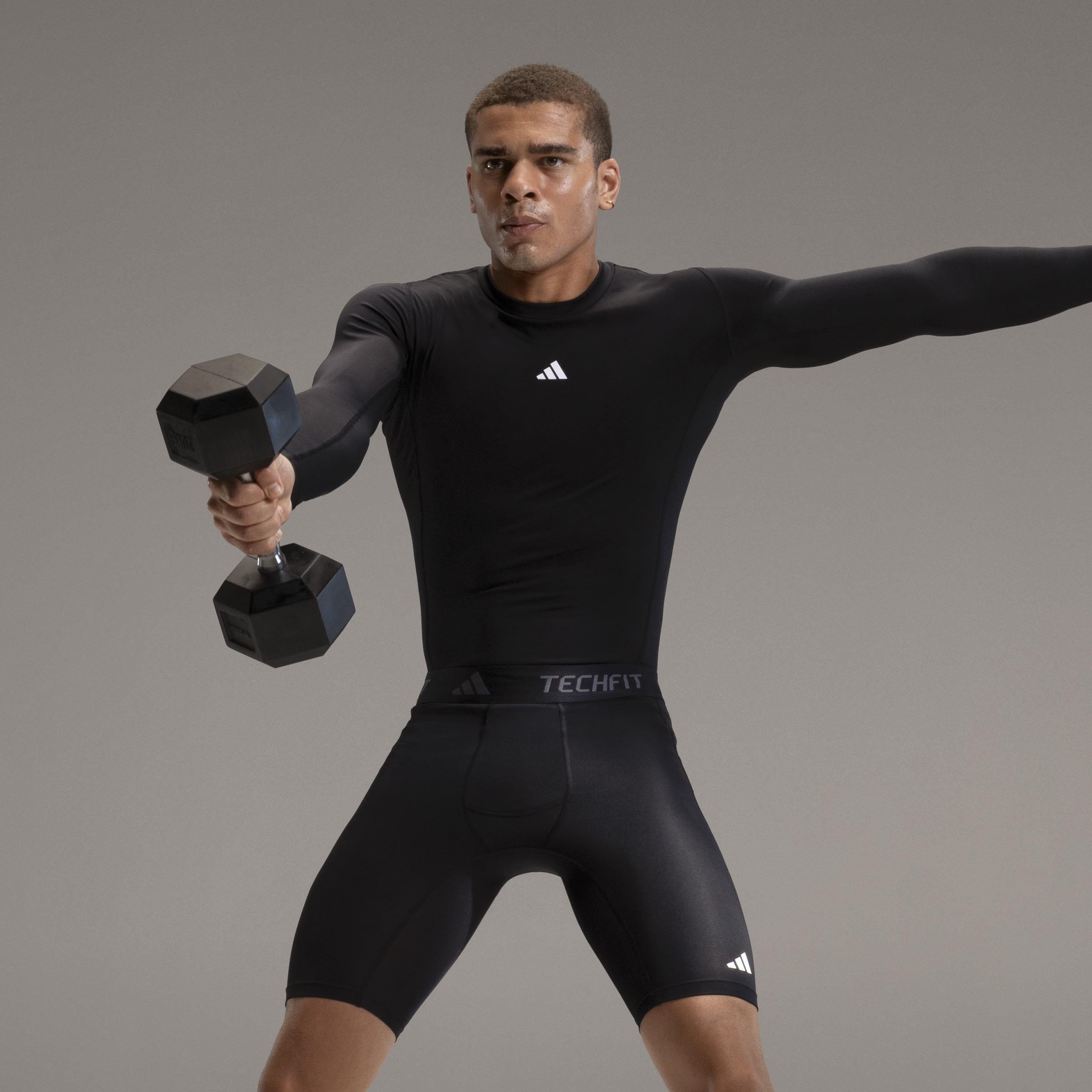 TECHFIT Compression Training Short Tights, Black, , large image number 6