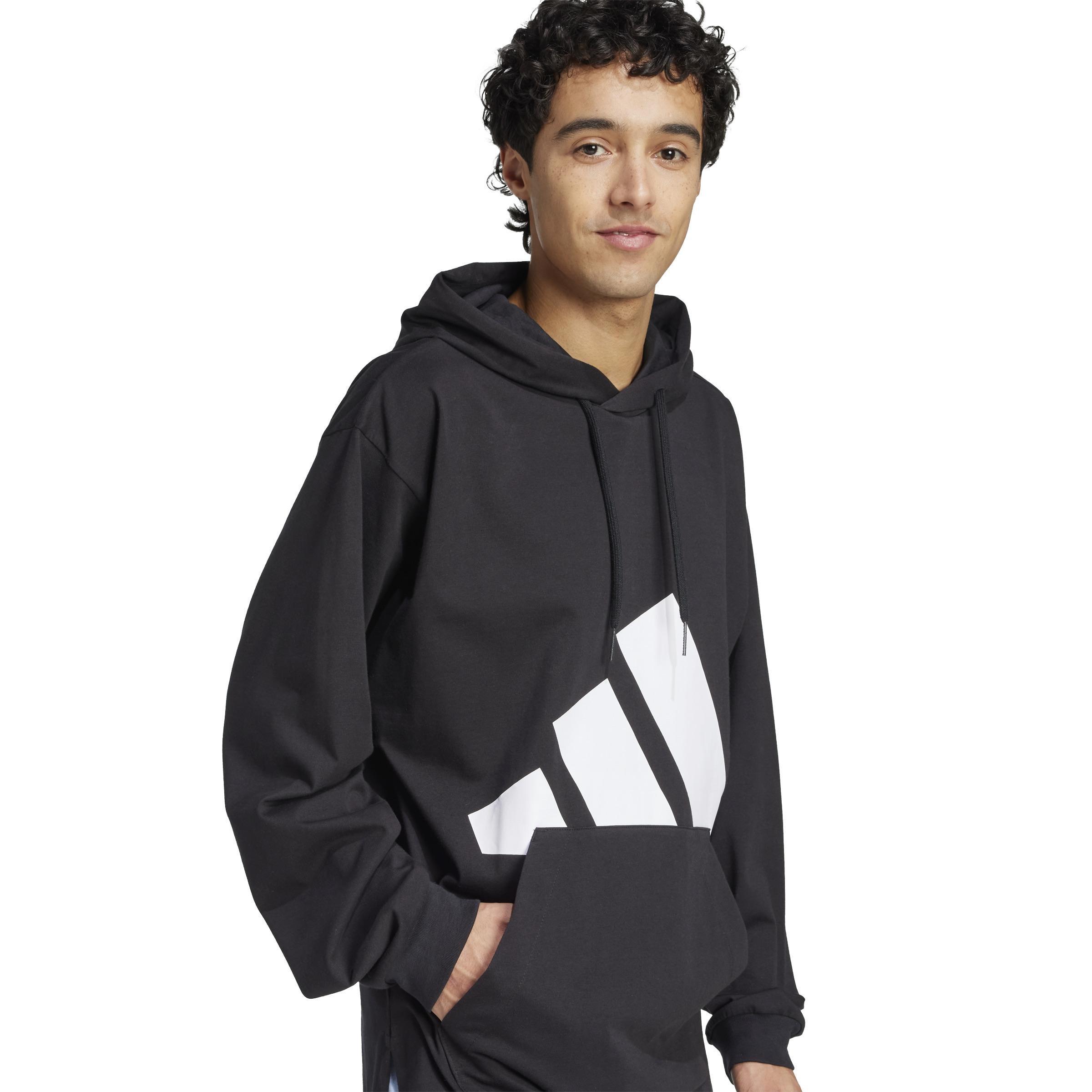 Essentials Big Logo Single Jersey Hoodie, Black, A701_ONE, large image number 3