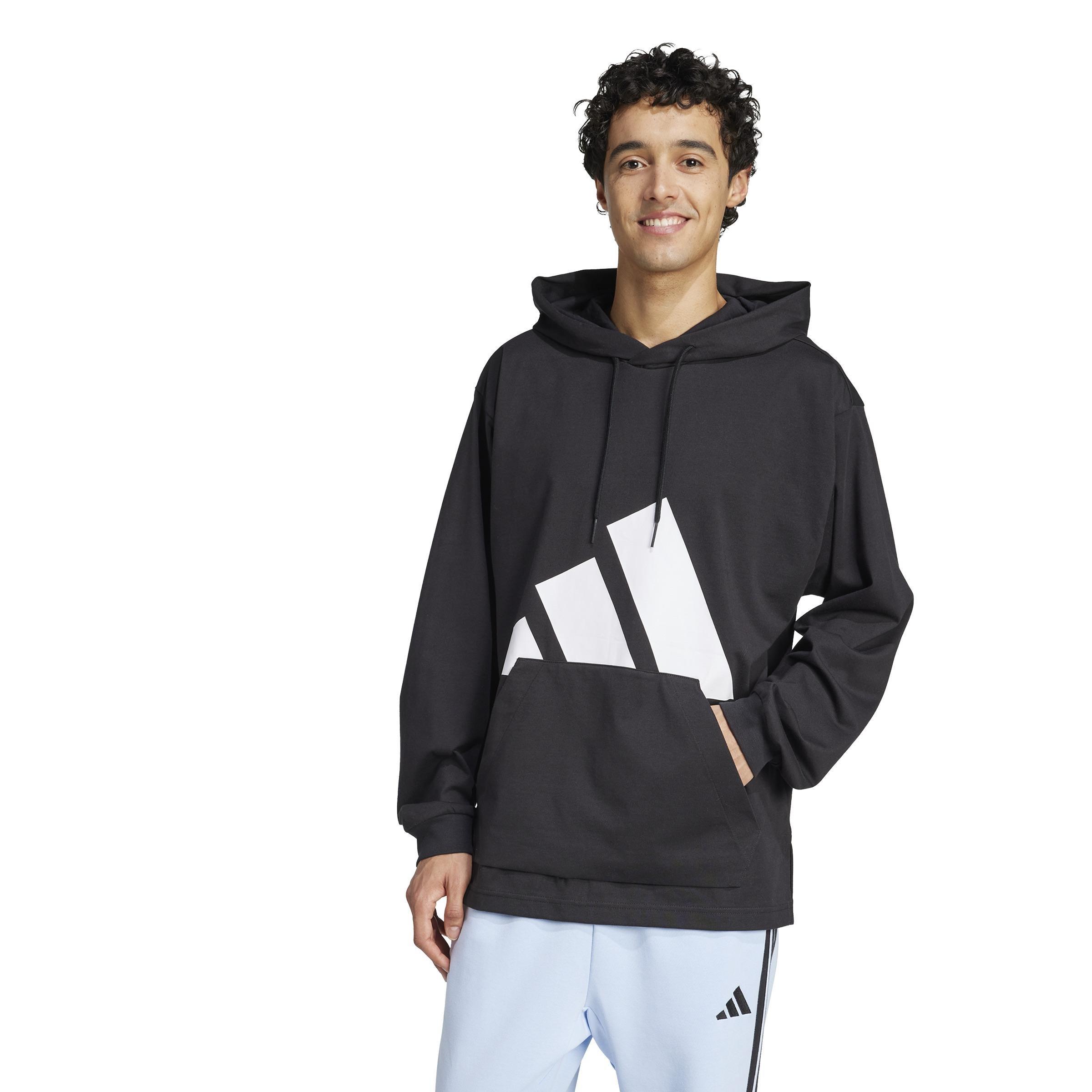 Essentials Big Logo Single Jersey Hoodie, Black, , large image number 4