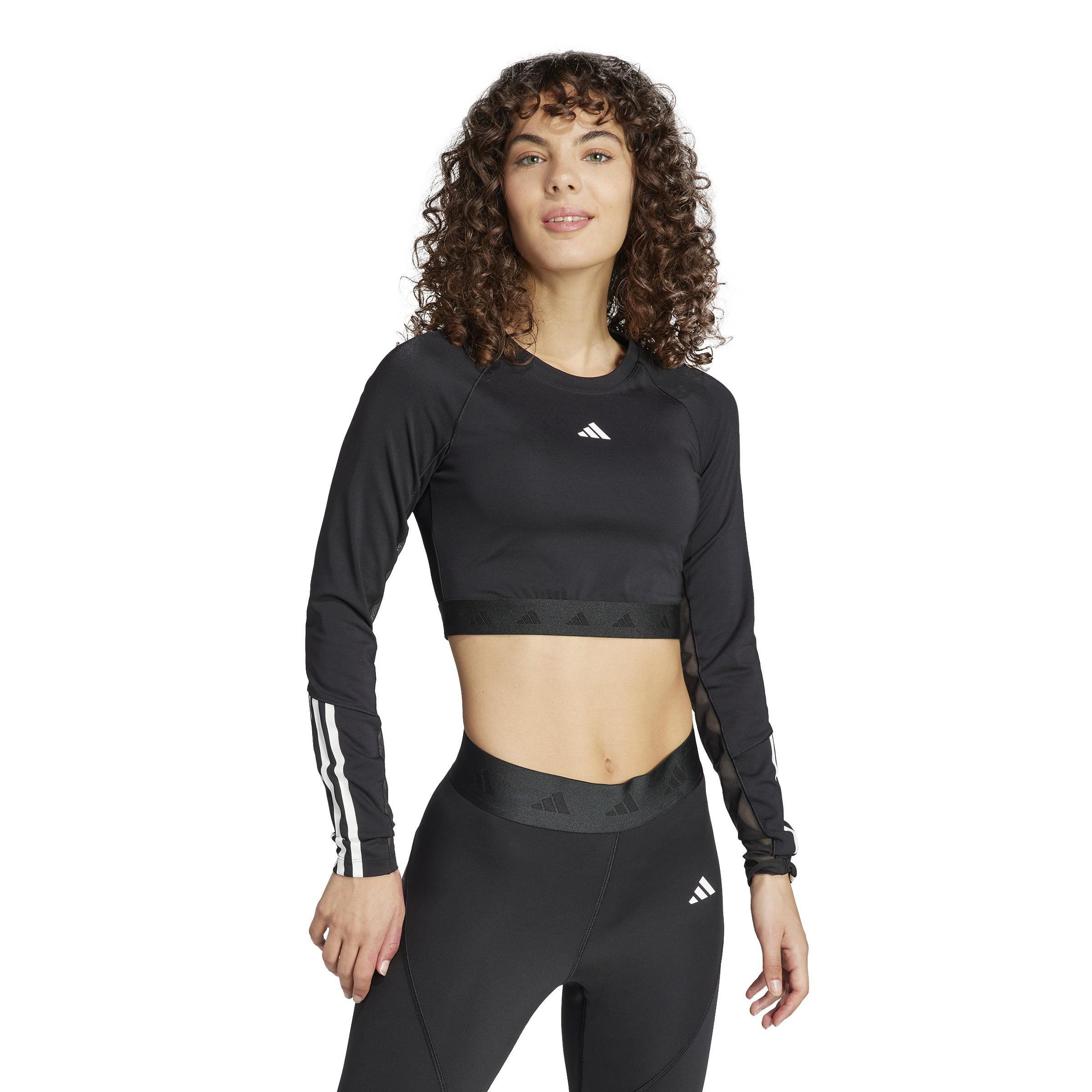 Hyperglam Training Crop Long-Sleeve Top, Multicolour, A701_ONE, large image number 0