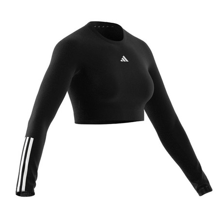 Women Hyperglam Training Crop Long-Sleeve Top, Black, A701_ONE, large image number 12