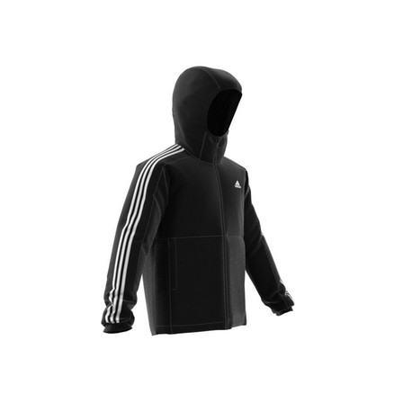 Men Essentials 3-Stripes Insulated Hooded Jacket, Black, A701_ONE, large image number 13