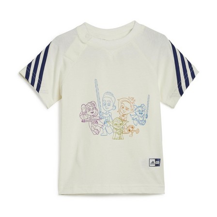 Kids Unisex Adidas X Star Wars Young Jedi Tee Set, White, A701_ONE, large image number 13