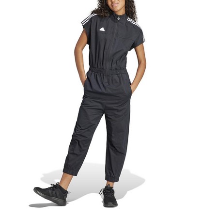Women Tiro Woven Loose Jumpsuit, Black, A701_ONE, large image number 2