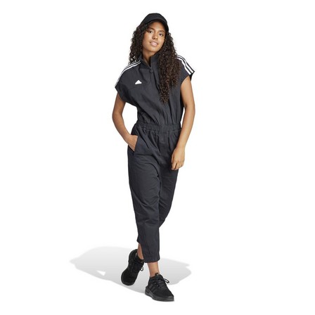 Women Tiro Woven Loose Jumpsuit, Black, A701_ONE, large image number 6