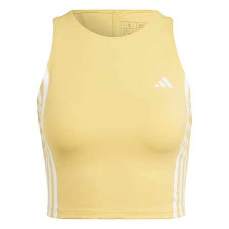 Women Own The Run 3-Stripes Tank Top, Yellow, A701_ONE, large image number 2