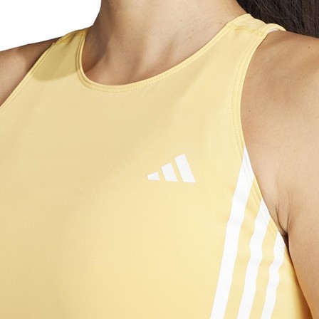Women Own The Run 3-Stripes Tank Top, Yellow, A701_ONE, large image number 5