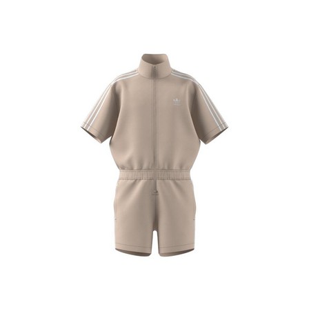 Kids Girls Adicolor Short Sleeve Jumpsuit, Beige, A701_ONE, large image number 9