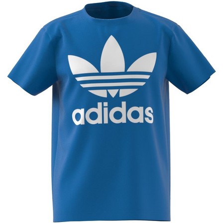 Unisex Kids Trefoil T-Shirt, Blue, A701_ONE, large image number 5