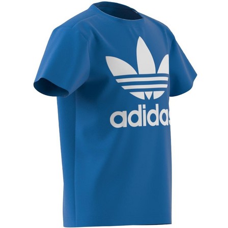 Unisex Kids Trefoil T-Shirt, Blue, A701_ONE, large image number 8