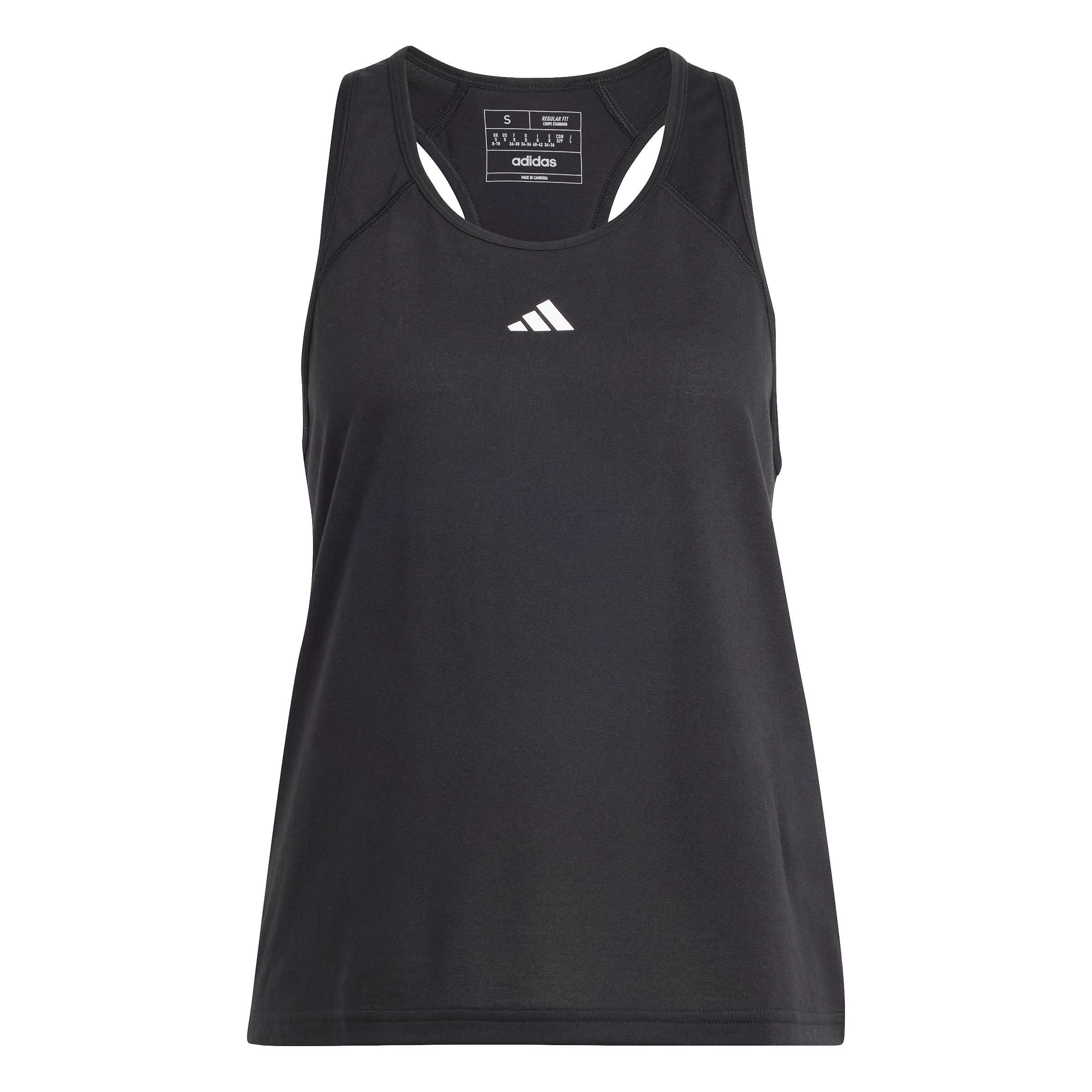 Women Train Essentials Minimal Branding Racerback Tank Top, Black, A701_ONE, large image number 2