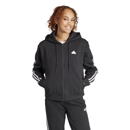 Women Future Icons 3-Stripes Full Zip Hoodie, Black, A701_ONE, large image number 1