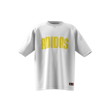 Unisex Kids Adidas X Classic Lego T-Shirt, White, A701_ONE, large image number 7