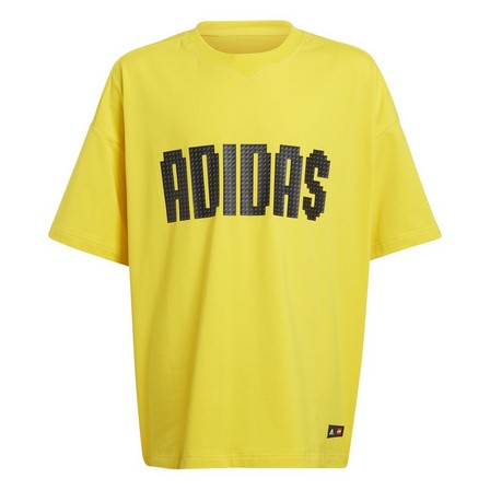 Unisex Kids Adidas X Classic Lego T-Shirt, Yellow, A701_ONE, large image number 1