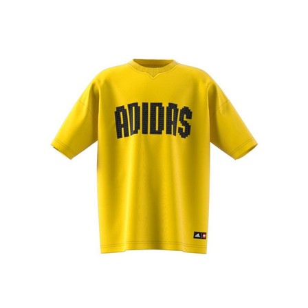 Unisex Kids Adidas X Classic Lego T-Shirt, Yellow, A701_ONE, large image number 6