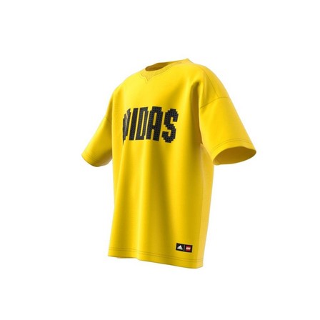 Unisex Kids Adidas X Classic Lego T-Shirt, Yellow, A701_ONE, large image number 9